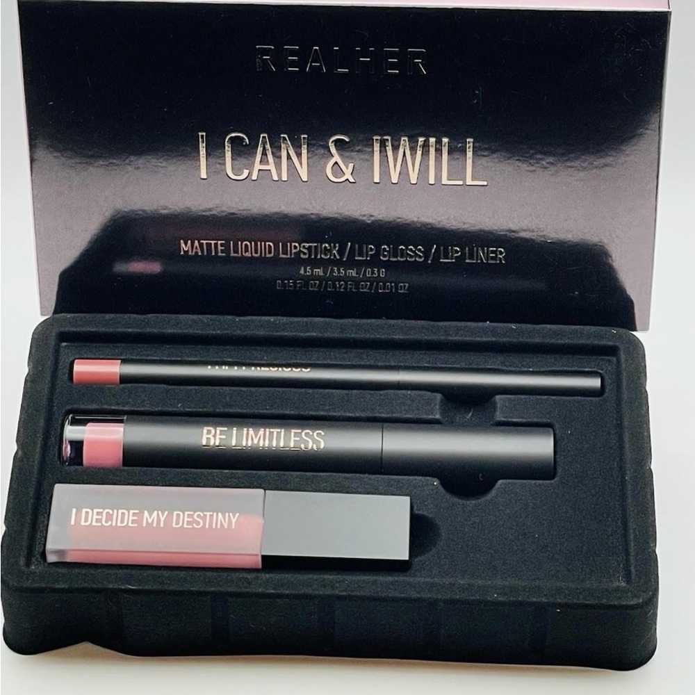 RealHer Lip Kit - I can and I will NEW sealed kit lipstick gloss liner